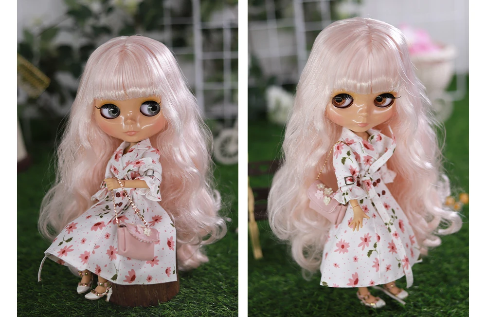 Melina – Premium Custom Neo Blythe Doll with Pink Hair, Tan Skin & Shiny Cute Face 2