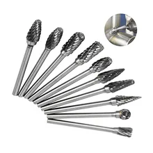 

10-Piece Set Cemented Carbide Rotary File Tungsten Steel Grinding Head Engraving Grinding Milling Cutter