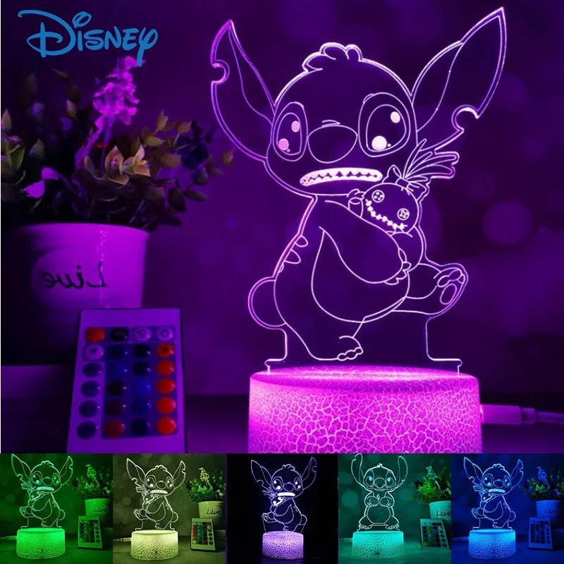 Lilo & Stitch 16 Color LED Stich Lamp Decoration Remote