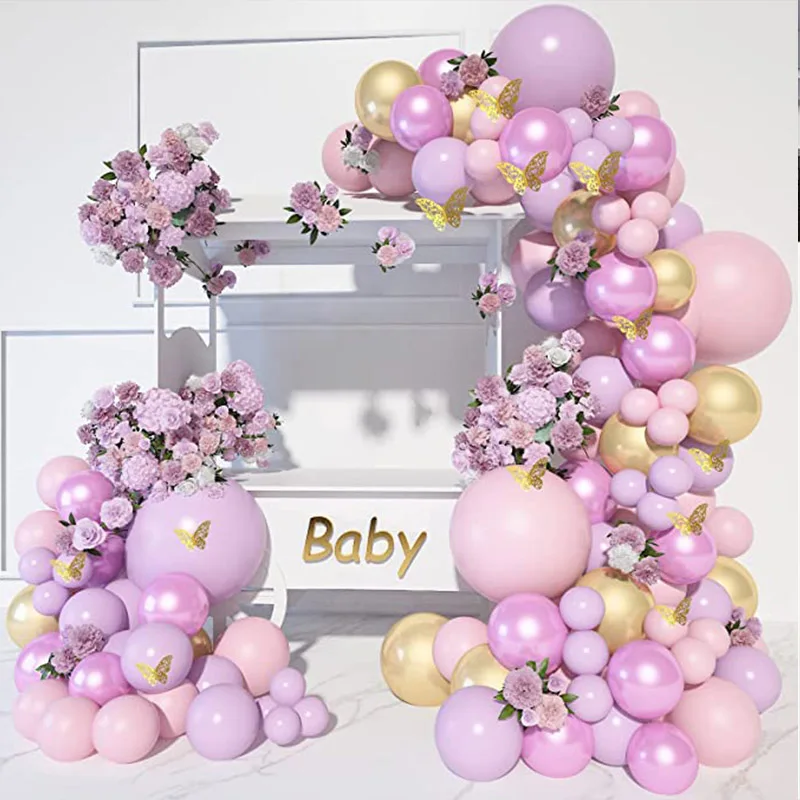 Rosa Geburtstags-Deko Set – Inkl. "Happy Birthday" Banner, Luftballons & Konfetti-Ballons Für Mädchen-Party
