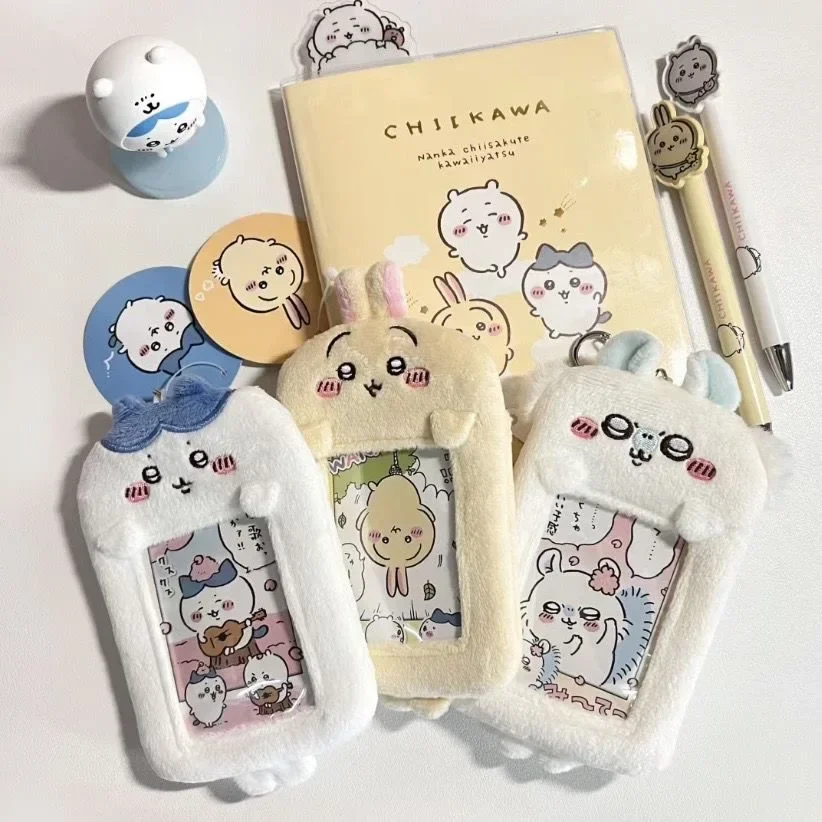 

NEW Cartoon Plush Photocard Holder ちいかわ ハチワレ Series 3 Inch Photo Card Holder Bag Pendant School Stationery Girl Gifts