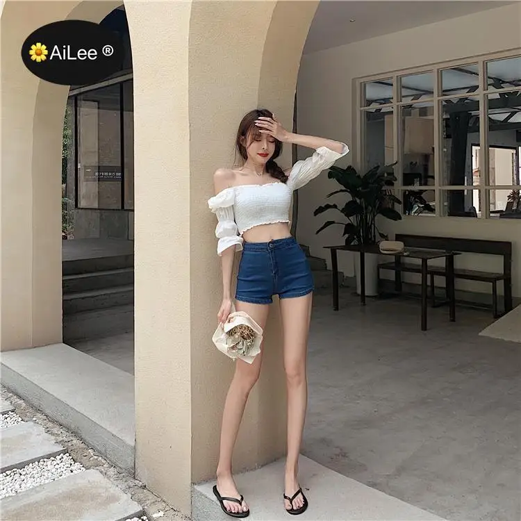 Women Shorts Fashion Women Summer Denim Shorts Jeans Women High Waisted Short Femme Push Up Skinny Slim Denim Shorts Club Party