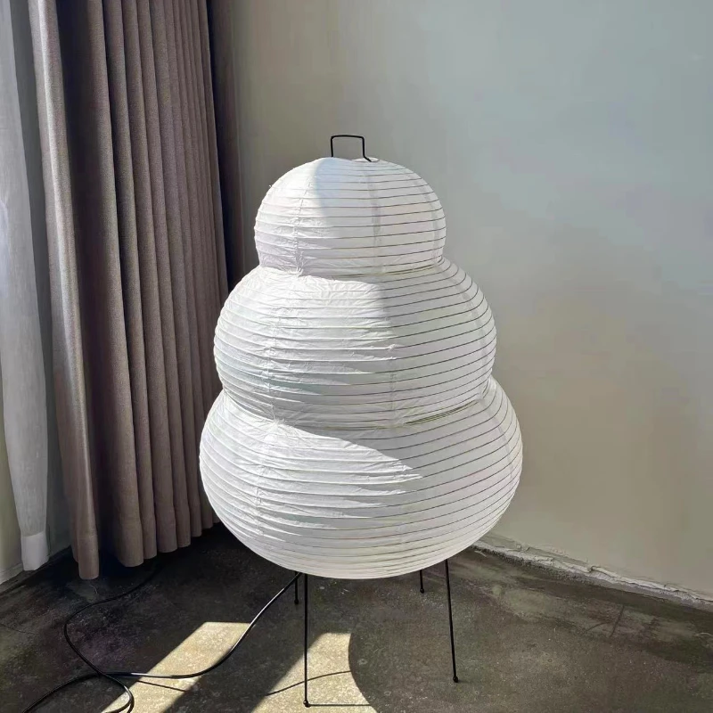Lámpara japonesa de papel de arroz Akari wabi-sabi Yong, lámpara de mesa de diseño Noguchi, lámpara de mesita de noche, luz de escritorio de protección ocular regulable de 3 colores