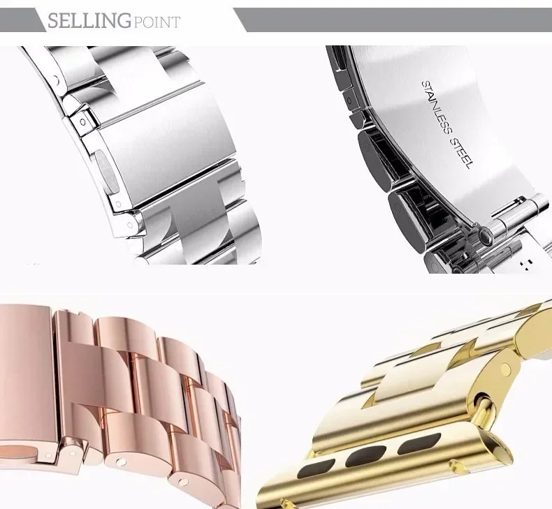 Elegant Stainless Steel Watch Strap with Ultra Case
