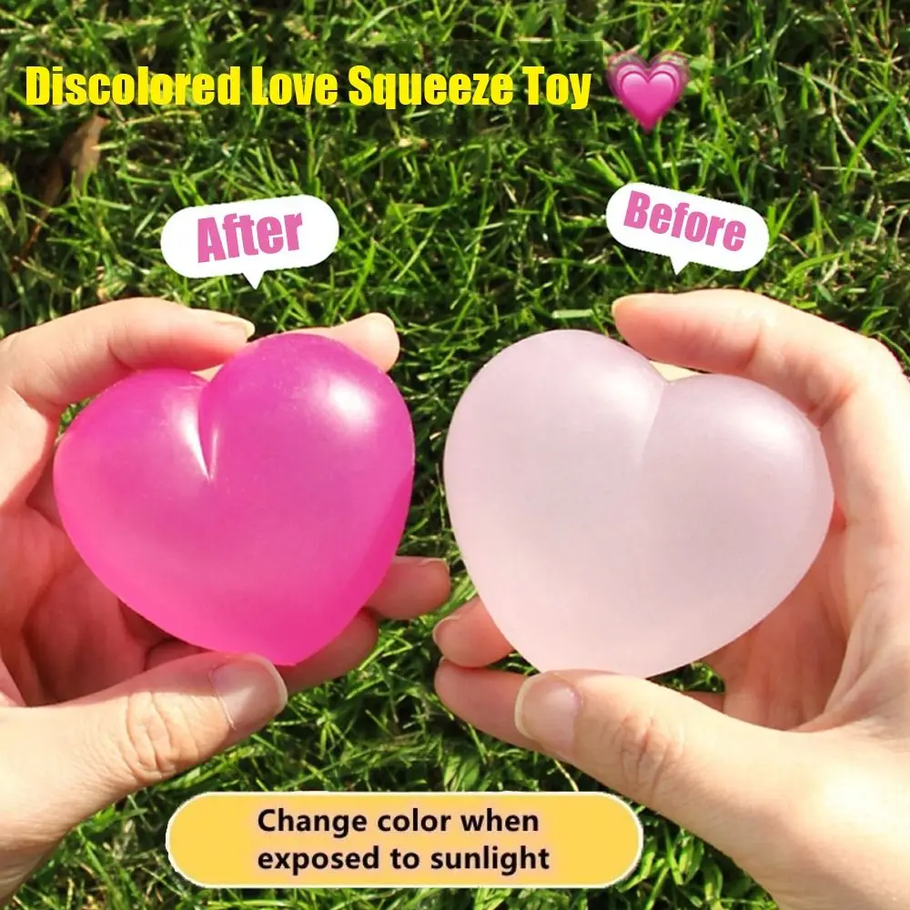

Simulated Color-changing Discolored Love Squeeze Toy Sunshine Discolored Sensory Toy Pinch Decompression Toy TPR Fidget Toy