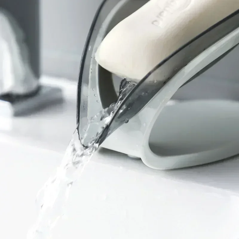 Soap Holder Shower Soap Tray Soap Dish Rack Suction Cup Soap Dish Box For Bathroom Shower Soap Holder Drain Portable Leaf Shape Toilet Laundry Rack Tray For Basin