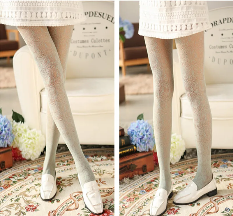 Sexy Frauen Strümpfe Carving Frauen Strumpfhosen Spitze Frau Seide Strumpfhosen Aushöhlen Enge Frau Tattoo Collant Femme Lolita Strümpfe – Detail 18