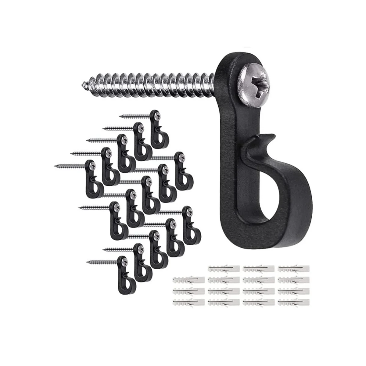 

50PCS Home Christmas Lights Hanger Hooks with Screw for Garage New Year Party Outdoor Easy Release Wire