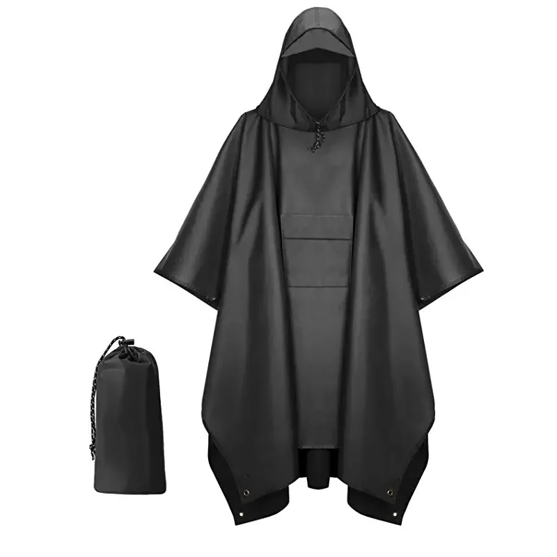 3 in 1 Outdoor Military Raincoat Hooded Sleeve Waterproof Rain Poncho Motorcycle Rain Cover Camping Hiking Travel motorcycle raincoat waterproof raincoat
