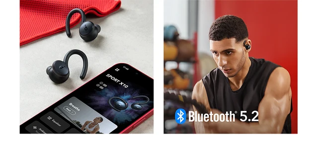 Rotating Earbuds Anker Sweatproof X10 Headphones Sports Bluetooth Soundcore Sport Sport Deep IPX7 Hooks 5.2 Ear Bass Waterproof