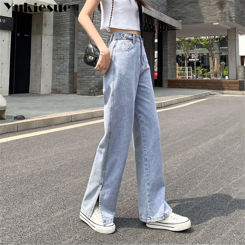 

spring 2022 womens fashion high waist vintage Women's Wide leg jeans baggy woman denim straight Pants jean mom jeans trousers