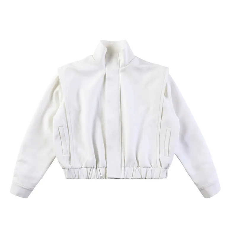 Senior Stand Neck Padded Shoulder Men Jacket Coat Ins Trend Autumn Coat Korea Fashion Kpop Vibe Male Dinner Party Banquet Jacket