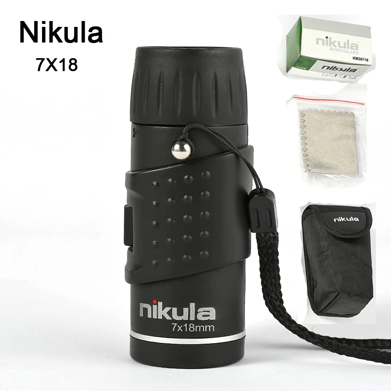 Nikula HD Mini Monocular Telescope 7X18 Fully Coated Optics Bak4 Pocket For Hunting Camping