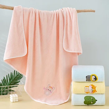 Asciugamano da bagno per neonati, asciugamano ultra morbido e altamente assorbente, asciugamano da doccia ad asciugatura rapida, coperta per il pisolino del bambino, tessuto in pile corallo, design ispessito, non lascia pelucchi, regalo per le vacanze del bambino