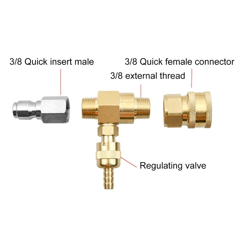 Chemically Injector Kits for Pressure Washer Soap Dispenser 3/8In Connectors Soap Injector with Siphon Hose & Nozzle