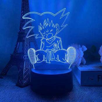 Veilleuse LED 3D avec télécommande, lampe de table, Anime Goku Vegeta Dragon Ball Z, Super Saisuperb, 7/16 couleurs, Goku Jiren Broly, cadeau 20