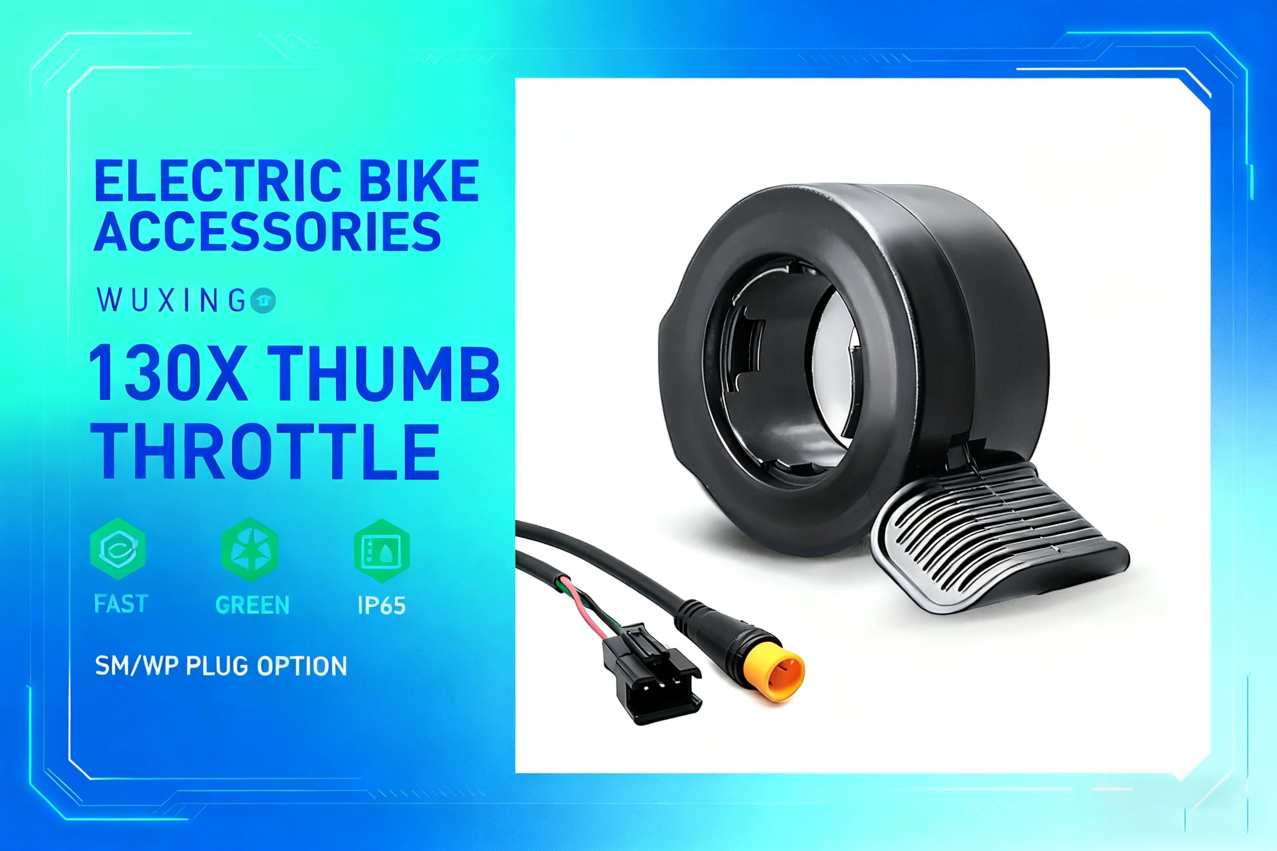 WUXING Fingerhebel 130X Daumengas Ebike 3-polig wasserdicht/SM-Stecker Elektrofahrrad Daumengas – Detail 2