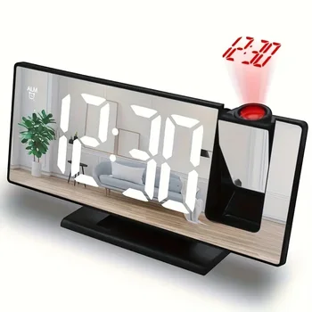 Multifunction Projection Alarm Clock with 180° Ceiling & Wall Display 1