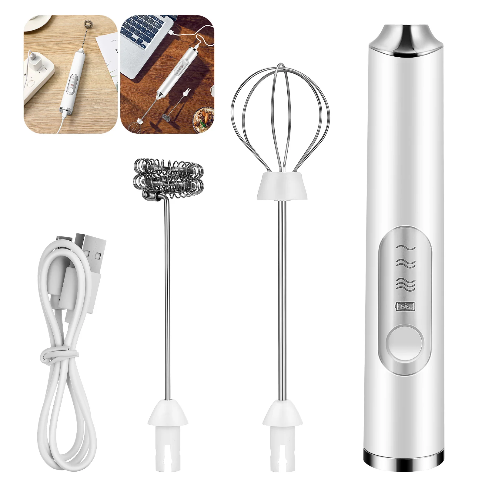 

Mini Electric Milk Foamer Blender Wireless Coffee Whisk Mixer Handheld Egg Beater Cappuccino Frother Mixer Kitchen Whisk Tools