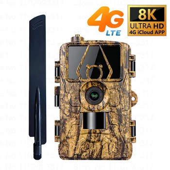 4GLTE Trail Cameras 60MP 8K APP Control Infrared Night Vision Hunting Trap SIM Card Cellular Mobile GPS Wildlife Monitoring IP66 1