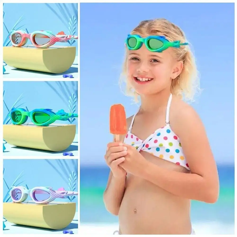 Cute Waterproof And fog-proof children's Swimming Goggles Learn Swimming Glasses Baby Cartoon Mirror Band Adjustabl