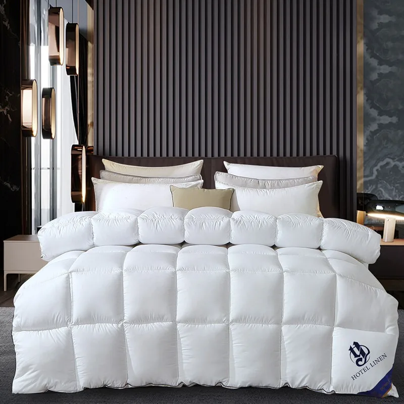 Потовщена зимова готельна ковдра з волоконною підкладкою, альтернатива пуховому наповнювачу, тепла постільна ковдра для однос...