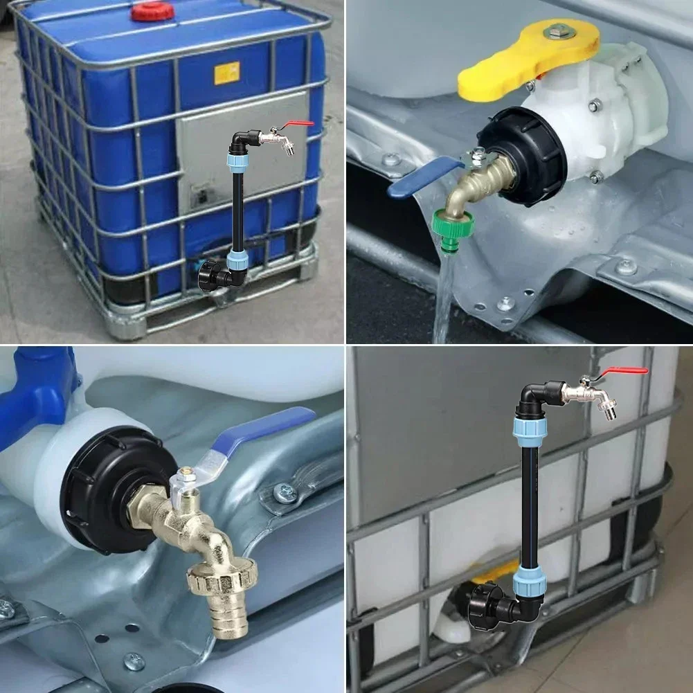 3/4 Inch Gooseneck IBC Tank Adaptor With Outlet Valve 3/4 Inch Gooseneck Coarse Thread 2 Way Brass Tap IBC Tank Fitting ibc tank fitting