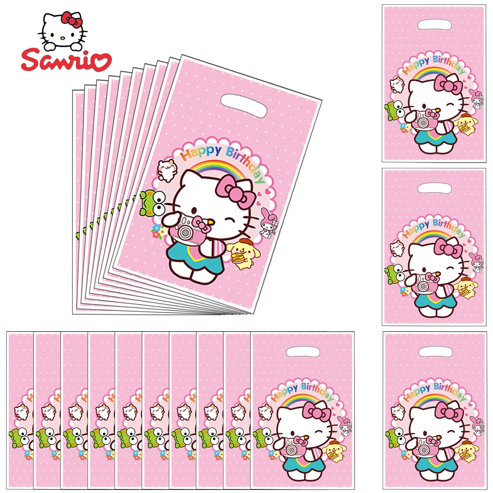 שקי מתנה ליום ההולדת של הלו קיטי שקי סוכריות שקי טובות ציוד למסיבת ההולדת של הלו קיטי קישוטים