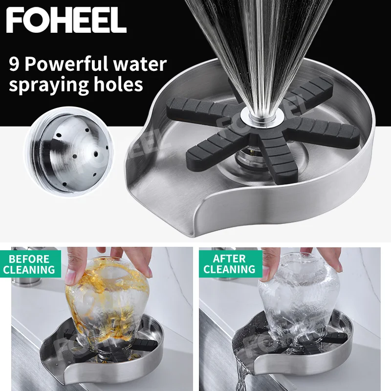 

FOHEEL Automatic Cup Washer Bar Glass Rinser Coffee Pitcher Wash Cup Tool Kitchen Kitchen Tools & Gadgets Specialty Tools