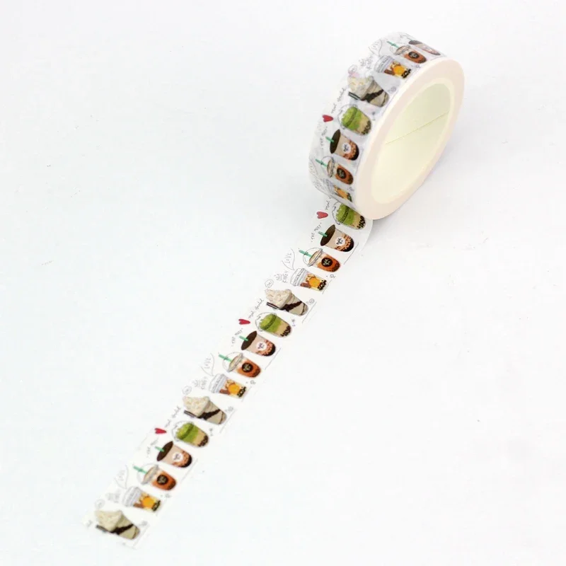 NEW 1PC 10M Decor Set of Bubble Pearl Milk Tea Coffee Washi Tape for Scrapbooking Craft   Masking Tape Cute Journal Stationery 3