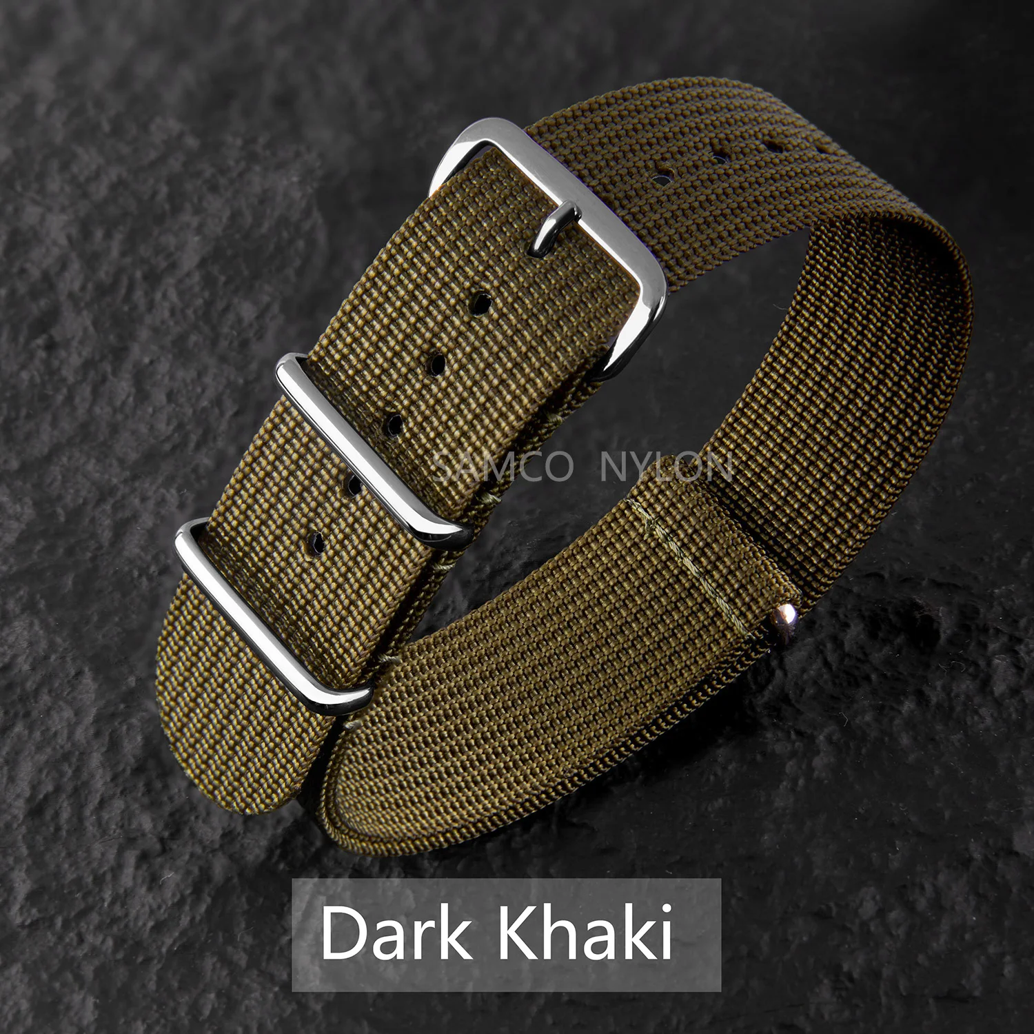 Comfortable Ribbed Nylon Watch Strap - Military-Inspired Washable Band for Men