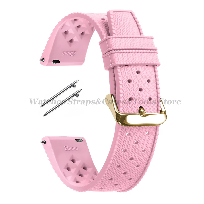 Tropical Silicone Watch Band Quick Release Strap 18mm 20mm 22mm thumbnail 1