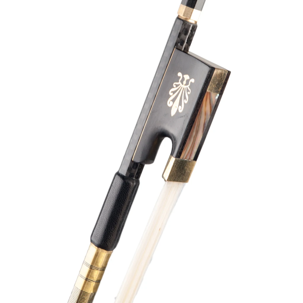 4/4 Grid Carbon Fiber Violin Bow Violin/Fiddle White Mongolia Horsehair Ebony Frog