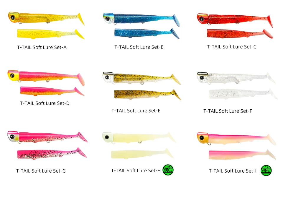 TSURINOYA T Schwanz Weichen Wurm 110mm 35g Ultra Lange Casting Angeln Köder Für Seebarsch Flunder Meer Angeln weichen Köder Mit Jig Haken – Detail 5