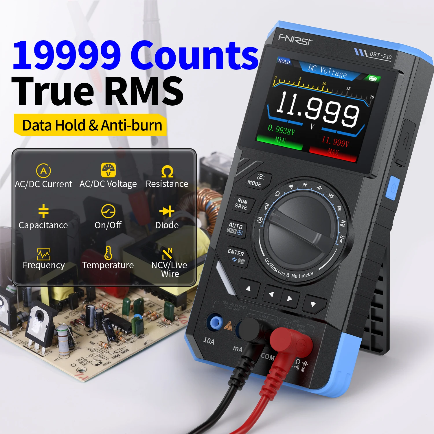 FNIRSI DST-210 DST-201 3 in 1 デジタル オシロスコープ マルチメータ