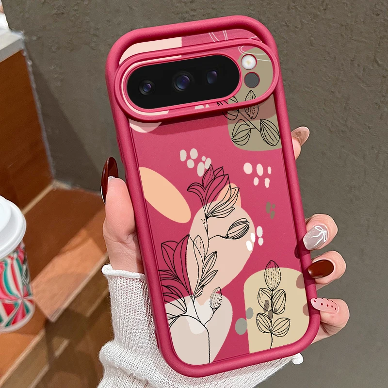 Floral Design Silicone Phone Case - Shockproof Soft TPU Protector Cover