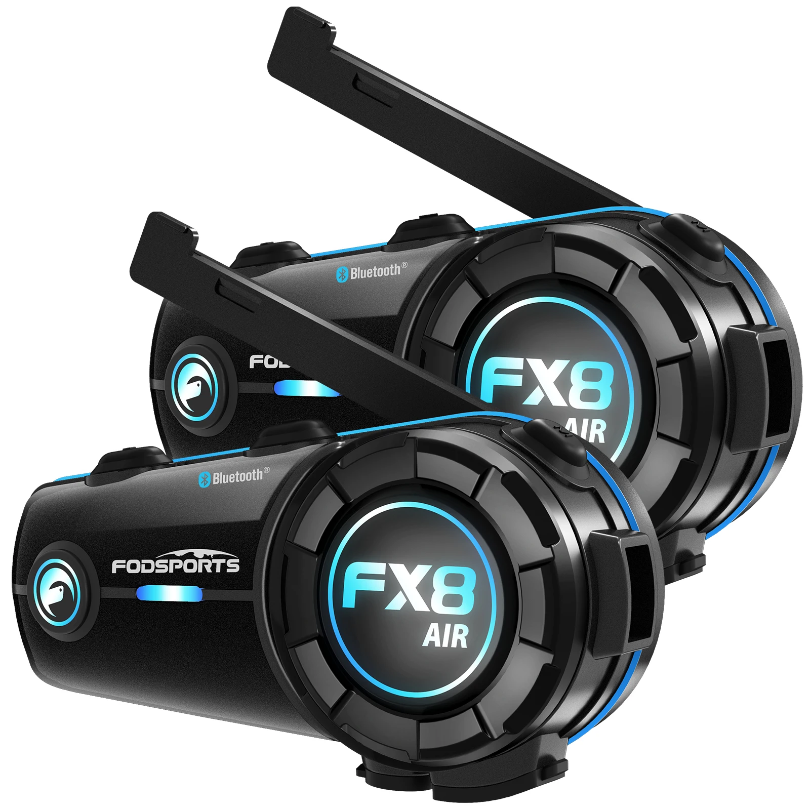 2pcs Fodsports FX8 AIR Motorcycle Intercom Bluetooth Helmet Headset BT Interphone,FM radio