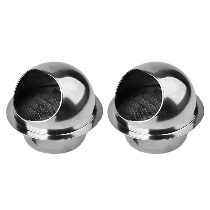 

2X 304 Stainless Steel Air Vent Round Grille Ventilation Cover Wall Vent Outlet 4 Inch