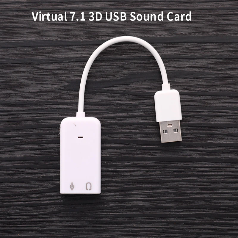 1PC USB 사운드 카드 가상 7.1 3D 외장 USB 오디오 어댑터 USB-3.5MM 잭 이어폰 마이크 사운드 카드 (노트북용)