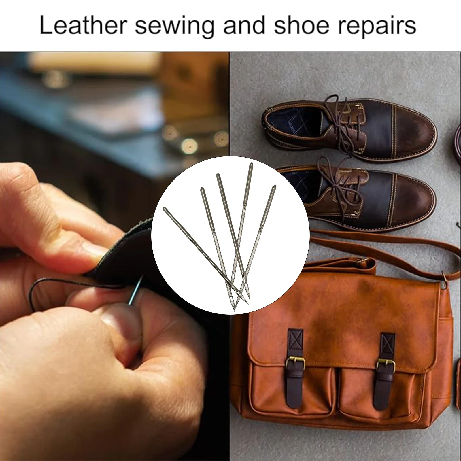 5 Stück DIY handgemachte Leder-Nähahle Lochnadel zum Nähen oder Reparieren von Lederschuhen Segeltuch Zelt Schuhe Reparaturwerkzeuge – Detail 6