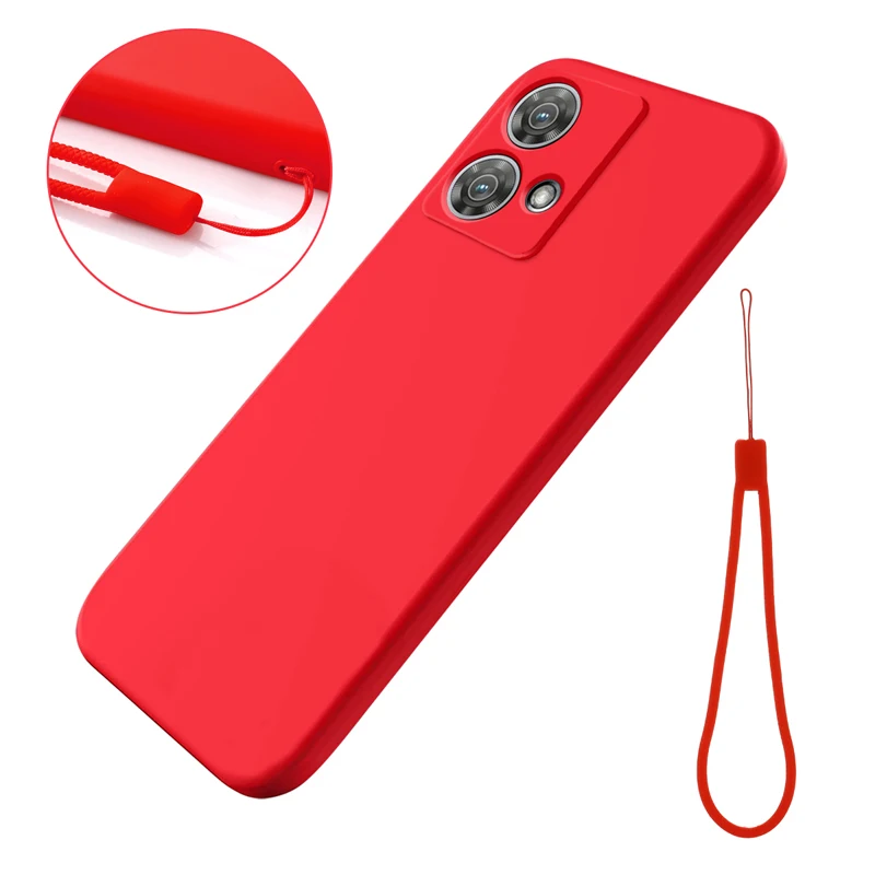 Soft Premium Liquid Silicone Case with Flocking Interior and Strap Attachment