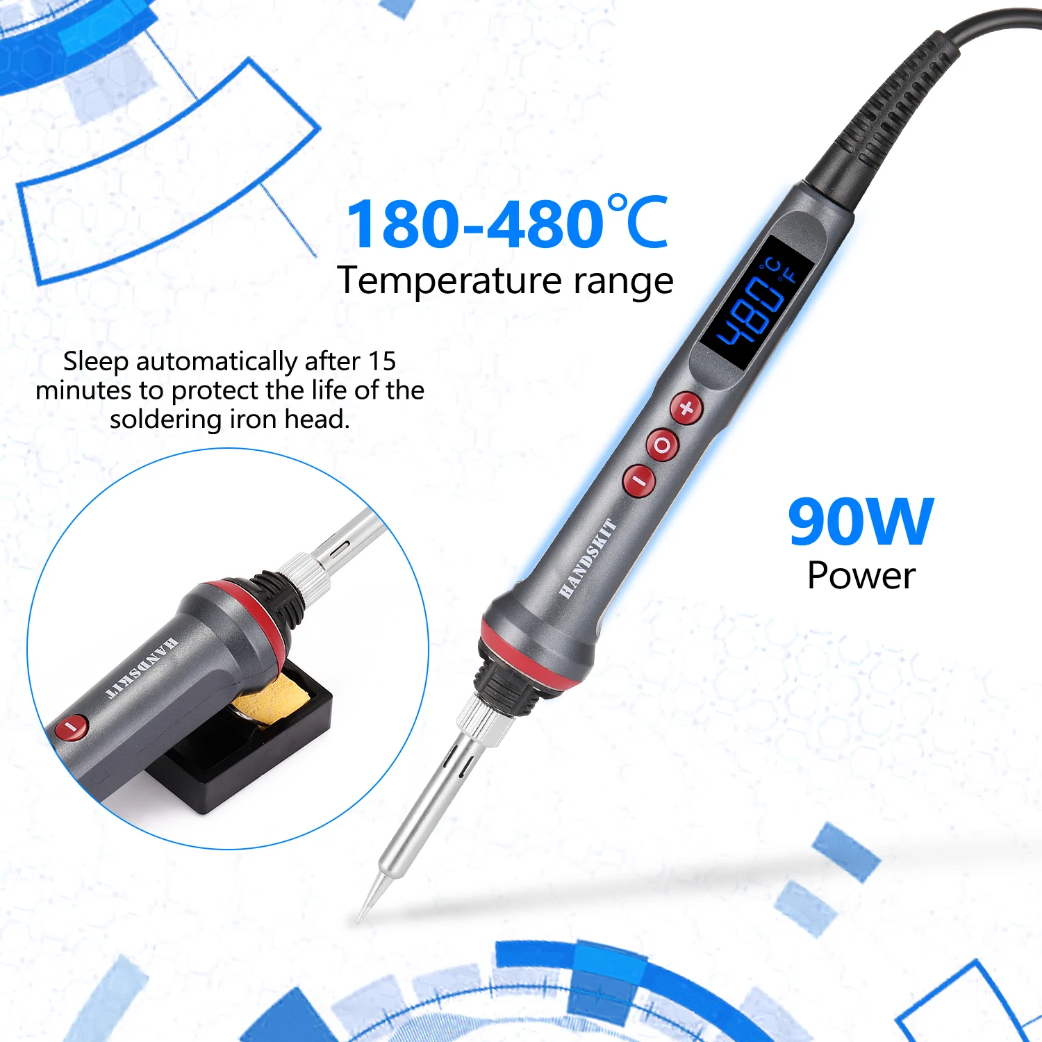 electronics soldering kit HANDSKIT Electric Soldering Iron USB Charging Soldering Adjustable Temperature Electric Soldering Iron Kit with Stand/Wire arc welders