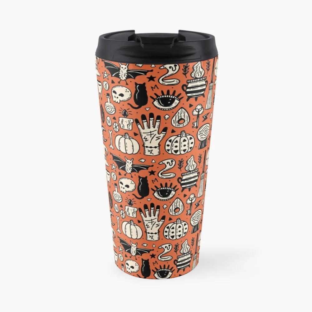 

Orange & Black Spooky Halloween Pumpkin Picking Travel Coffee Mug Mate Cup Cup Of Coffee Creative Cups