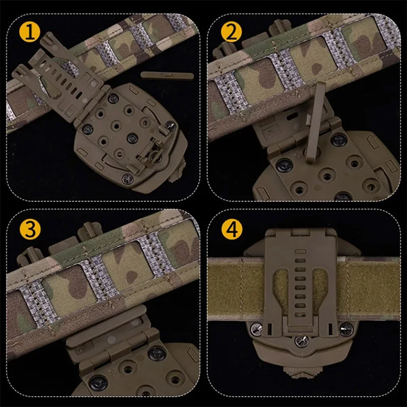 OPHIDIAN 360 Degree Base Adapter Waist Platform Mole Gun Holster Adapter Base Universal Quick Lock Kit Hunting Accessories