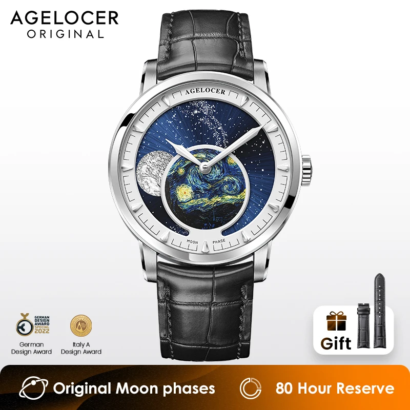 AGELOCER Original Astronomer Watch Van Gogh Oil Painting Men