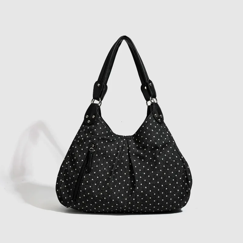 Fashionable Vintage Messenger Bags New Polka Dot Handbag Korean-style Large-capacity Tote Bags Versatile Comfortable Casual Bags 2