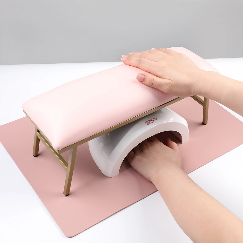 ANGNYA Nail Hand Pillow Set With Mat PU Leather Nail Arm Hand Rest for Nails Manicure Table Stand PVC Cushion Mat Pad