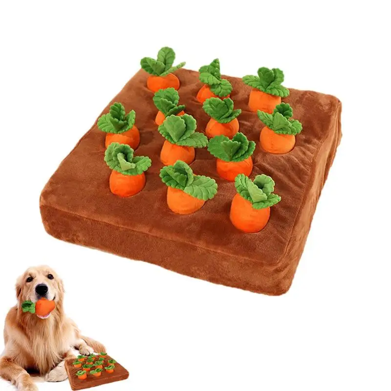 

Carrot Farm Dog Toy Non-Slip Feed Games With 12 Carrots Squeaky Carrots Enrichment Dog Puzzle Toys Hide And Seek Carrot Farm Dog