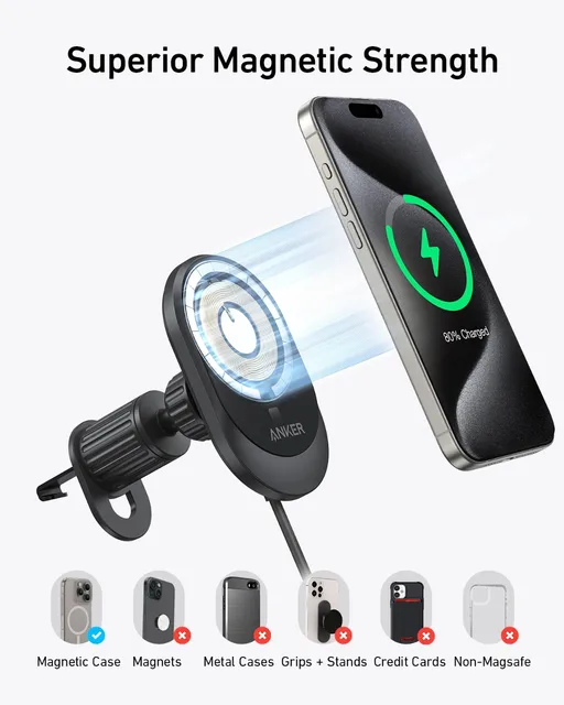 Anker Magnetic Wireless Charger Charging Station for iPhone 15, 15Plus, 15 Pro, 15 Pro Max, 14, 13, 12Series - Hình ảnh 5