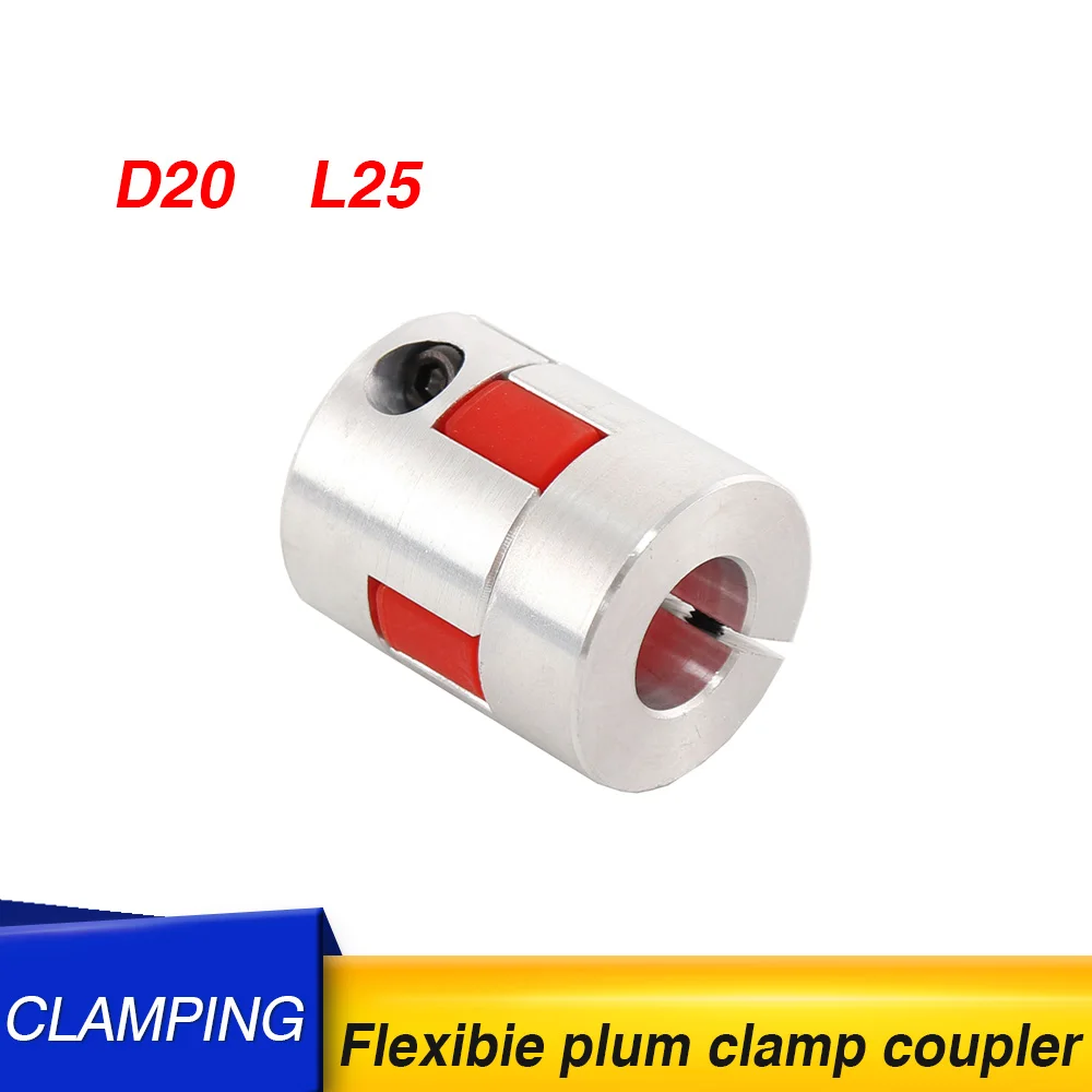 D20 L25 Shaft Elastic Plum Pliers Coupling Size 5/6 / 6.35 / 8 / 10mm Cnc Coupling 5mm Shaft